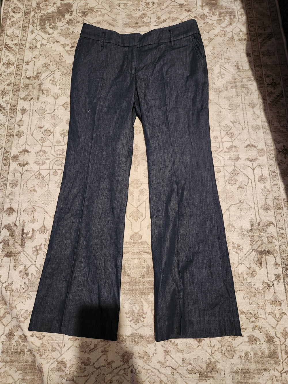 LOFT Dark Blue Wide-Leg Jeans - Flared Denim